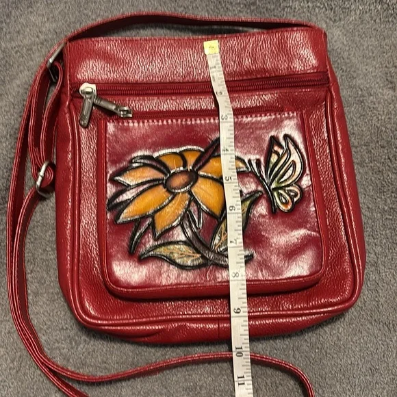 Genuine leatherr hand painted cross body bag - Picture 5 of 5